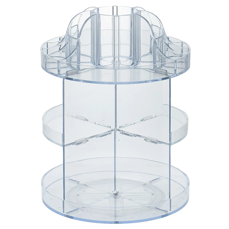 استند لوازم آرایشی مدل گرد گردان دو طبقه استند لوازم آرایشی مدل گرد گردان دو طبقه