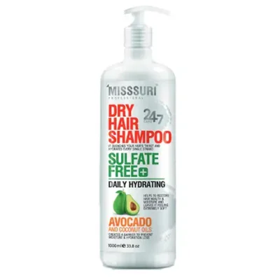 شامپو موهای خشک میسوری MISSSURI dry hair shampoo 1000ML حاوی عصاره آووکادو و روغن نارگیل